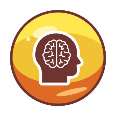 Basit insan beyni ikon vektör tasarımı