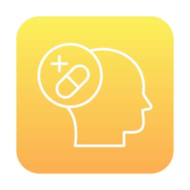 Tıbbi ve sağlık ikonu, vektör illüstrasyon. Ruh Sağlığı Konsepti                                    