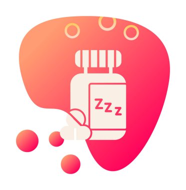 Uyku Hapları Şişesinin vektör çizimi 