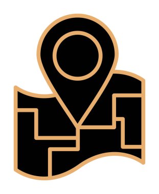 Konum iğnesi, vektör illüstrasyonlu harita simgesi