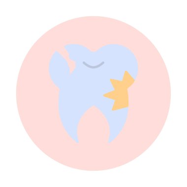 Diş ikonu vektör illüstrasyonunu taşır 