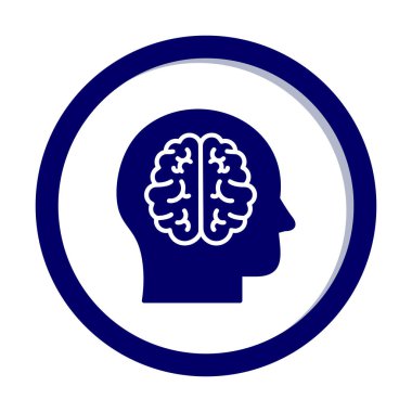 Basit insan beyni ikon vektör tasarımı