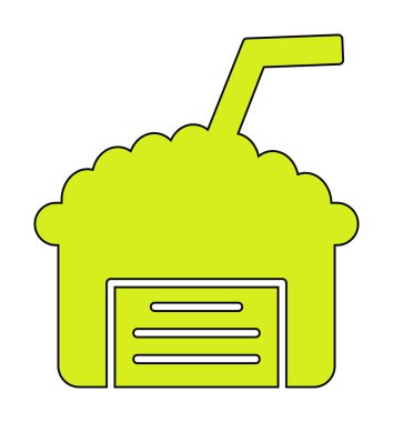 Saman simgesi vektör illüstrasyonlu köpüklü içecek 