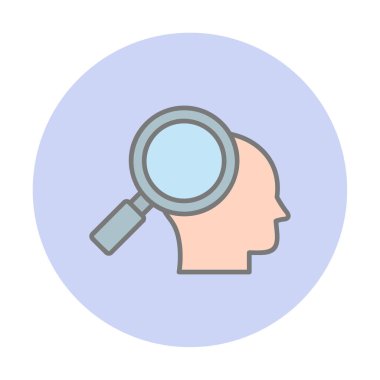 Büyüteç ikonlu insan kafası