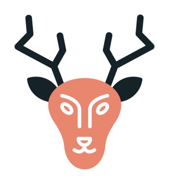 Geyik. Web simgesi basit illüstrasyon