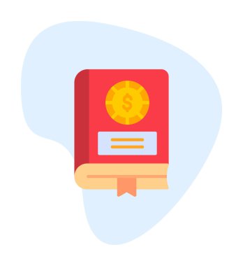 Basit Finansal Kitap simgesi, vektör illüstrasyonu