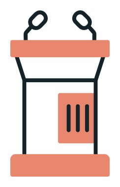 hoparlör kürsü simgesi vektör illüstrasyonu                         