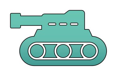askeri tank simgesi, vektör illüstrasyonu 