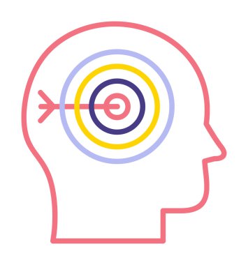 baş hedef simgesi, vektör illüstrasyonu 