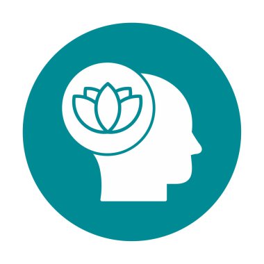 baş ve nilüfer çiçeği simgesi, vektör illüstrasyonu basit tasarım