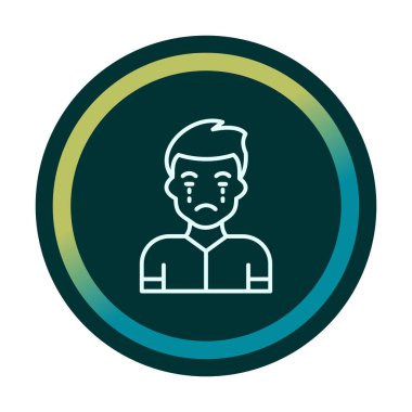 ağlayan kişi simgesi, vektör illüstrasyonu basit tasarım