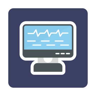 Ses çizgisi simgesi ile bilgisayar izleyicisinin vektör illüstrasyonu