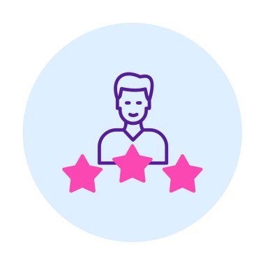 Yıldız simgesi, vektör illüstrasyon tasarımı olan kişi