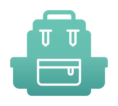 Sırt çantası ikon vektörü. Okul sırt çantası tabelası. izole edilmiş sınır sembolü çizimi