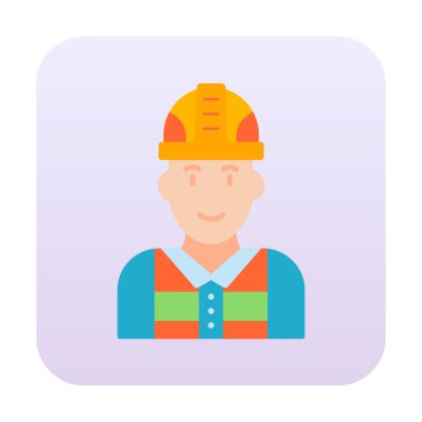 Kask vektör illüstrasyon tasarımlı işçi. Foreman.                        