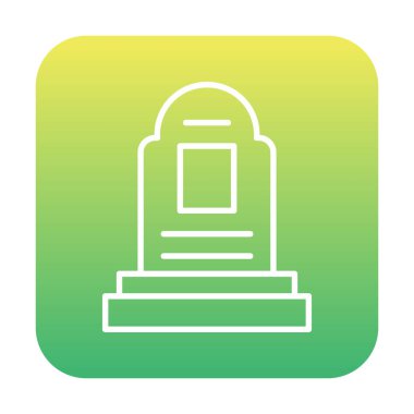 mezar taşı düz simgesi, vektör illüstrasyonu