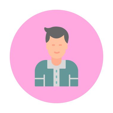 Avatar man simgesi, vektör illüstrasyonu  