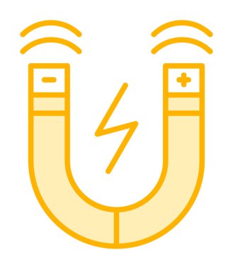 Manyetik alan simgesi, vektör illüstrasyonu