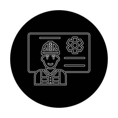 Mimar, sunum simgesi vektör illüstrasyonu yapıyor 