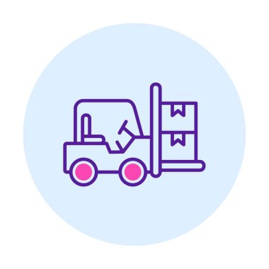 Basit Forklift simgesi, vektör illüstrasyonu