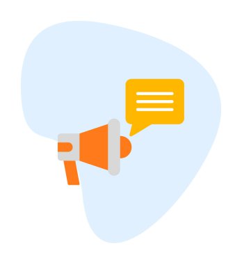 Konuşma baloncuğu vektör illüstrasyonlu megafon