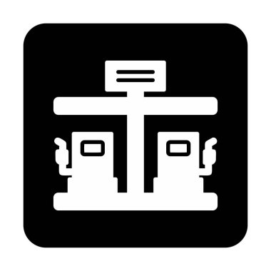 Modern Yakıt İstasyonu simgesinin vektör çizimi                  