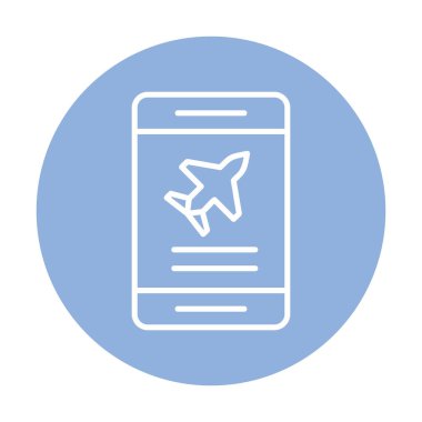 Uçak simgesi vektör illüstrasyonunda bilet