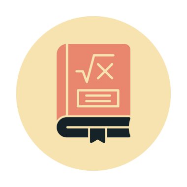 Matematik kitabı. Web simgesi basit illüstrasyon                         