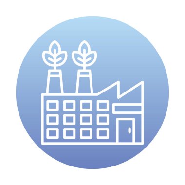 Basit Eco Factory simgesi, vektör illüstrasyonu