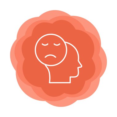 Basit yassı Üzüntü ikonu vektör çizimi 