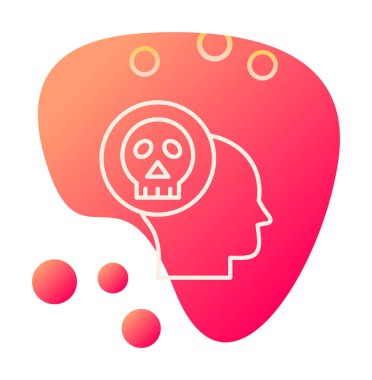 Kafatası simgesi olan insan kafası, vektör illüstrasyonu