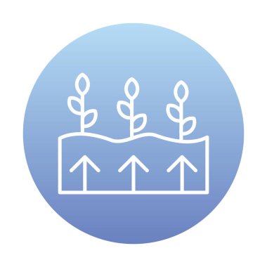 Bitkiler ve oklar ikon vektör çizimi. Jeotermal Enerji Konsepti                   