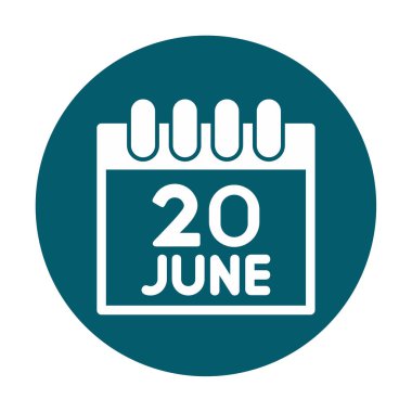 Takvim simgesi tasarımı, vektör illüstrasyonu, Dünya Mülteci Günü tarihi