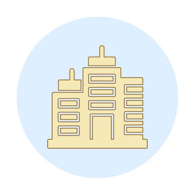 Şehir binası simgesi, vektör illüstrasyonu basit tasarım