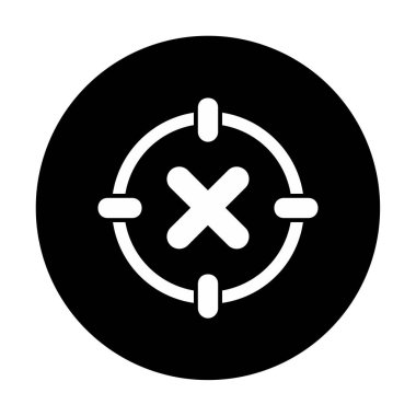  Çember simgesinde konsantrasyon ya da çapraz çizgi yok, vektör illüstrasyonu 