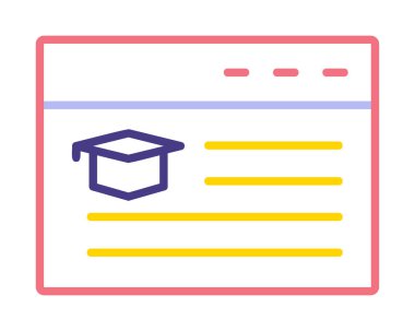 çevrimiçi eğitim simgesinin vektör illüstrasyonu               