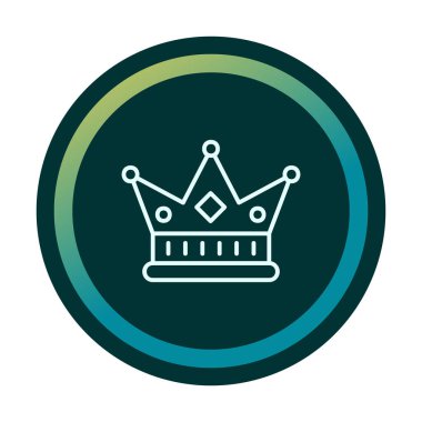 Crown düz simgesi, vektör illüstrasyonu 