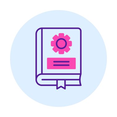 Mekanik kitap düz simgesi, vektör illüstrasyonu 