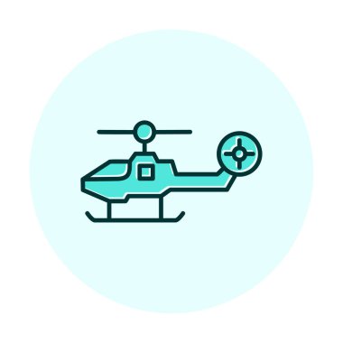 Askeri savaş helikopteri. Web simgesi basit illüstrasyon 