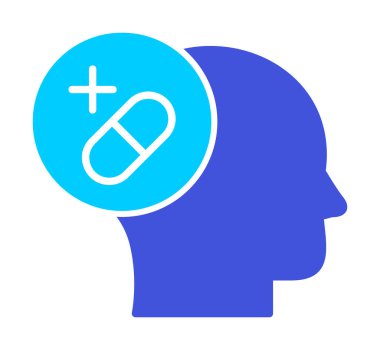 Tıbbi ve sağlık ikonu, vektör illüstrasyon. Ruh Sağlığı Konsepti                                    