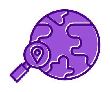 Büyütücü cam çizgi simgesi, arama konsepti