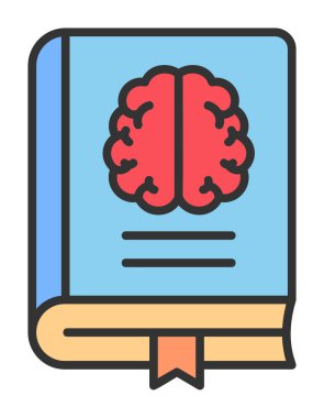 Nöroloji Kitabı web simgesi vektör illüstrasyonu