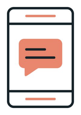 İleti simgesi vektör illüstrasyonlu akıllı telefon