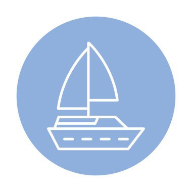 Basit tekne simgesi, vektör illüstrasyonu