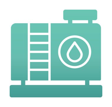 Fabrika tankı simgesi, vektör illüstrasyonu