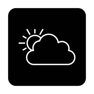 Bulut simgesi olan güneş. hava vektörü illüstrasyon tasarımı