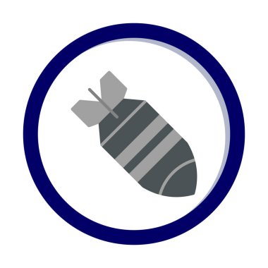 Nükleer bomba ikonu, vektör illüstrasyonu