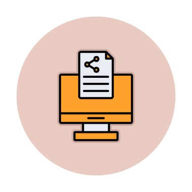 Simge paylaşım vektörlü düz bilgisayar