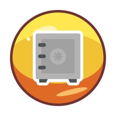 Güvenli kutu simgesi, vektör illüstrasyonu 