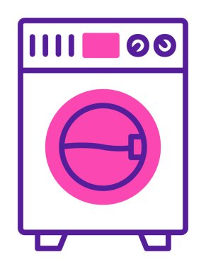 çamaşır makinesi simgesi. Basit resimleme